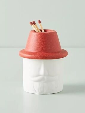 NWT Paddywax for Crate&Barrel Mr. Kringle Ceramic Candle.